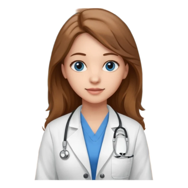 university classroom that says nursing school on the blackboard with a pretty female nursing student with long brown hair, blue eyes sticker