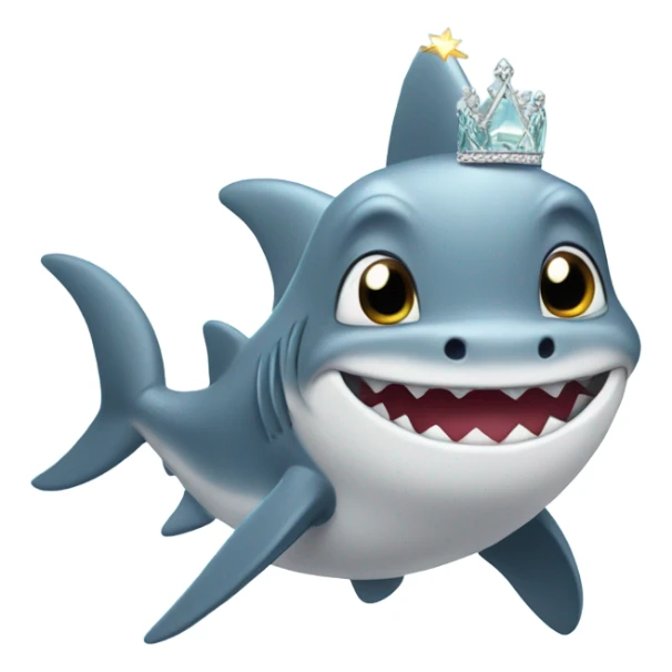 Cute shark with a wand and tiara sticker