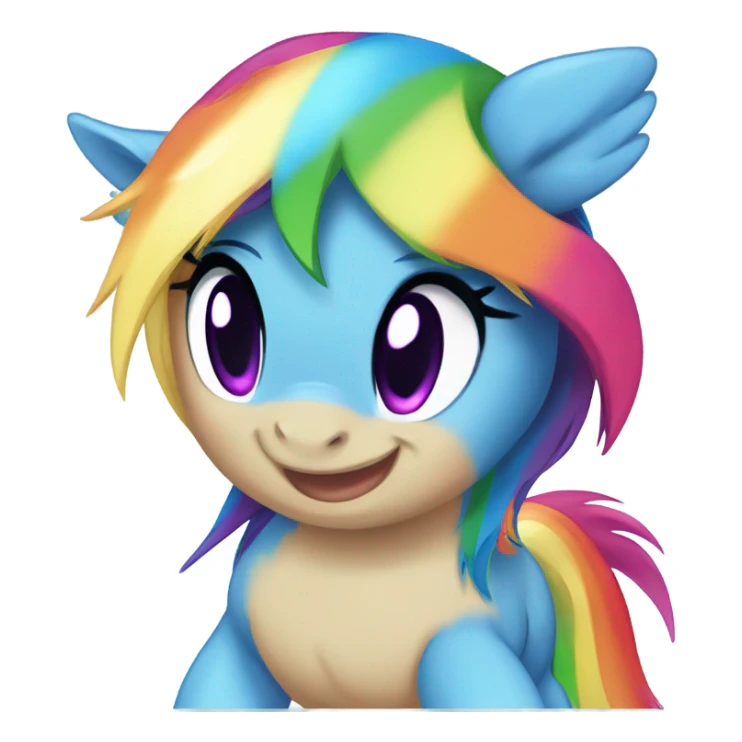 baby rainbow dash in hyper and party  sticker