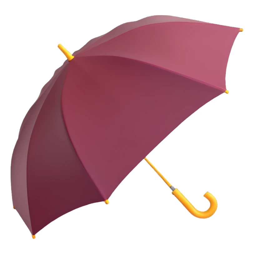 burgundy umbrella with a lightning bolt design in 3D emoji style sticker