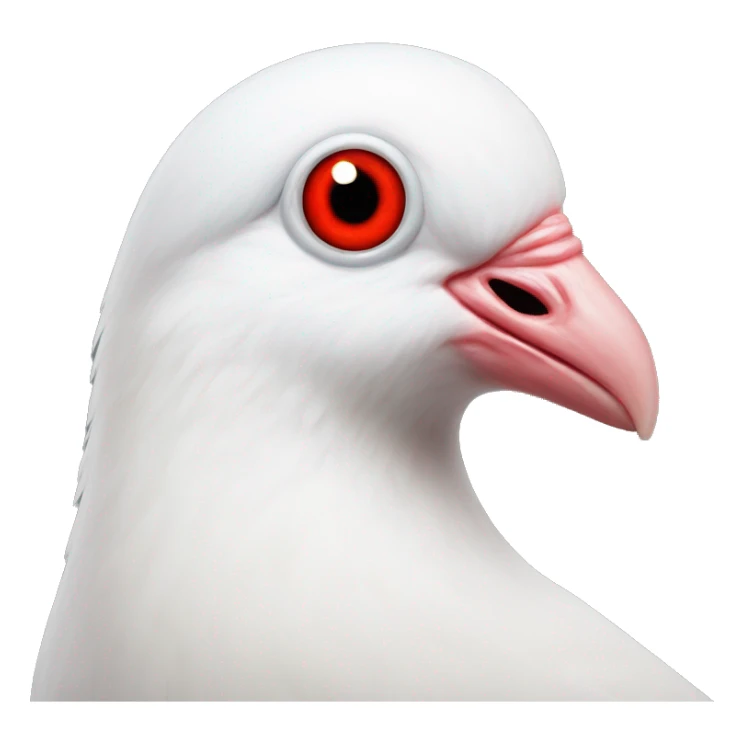 albino pigeon with giant red eye sticker