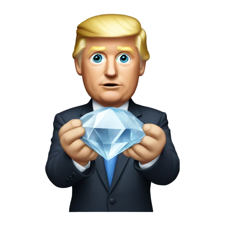 Donald trump holding a crystal sticker