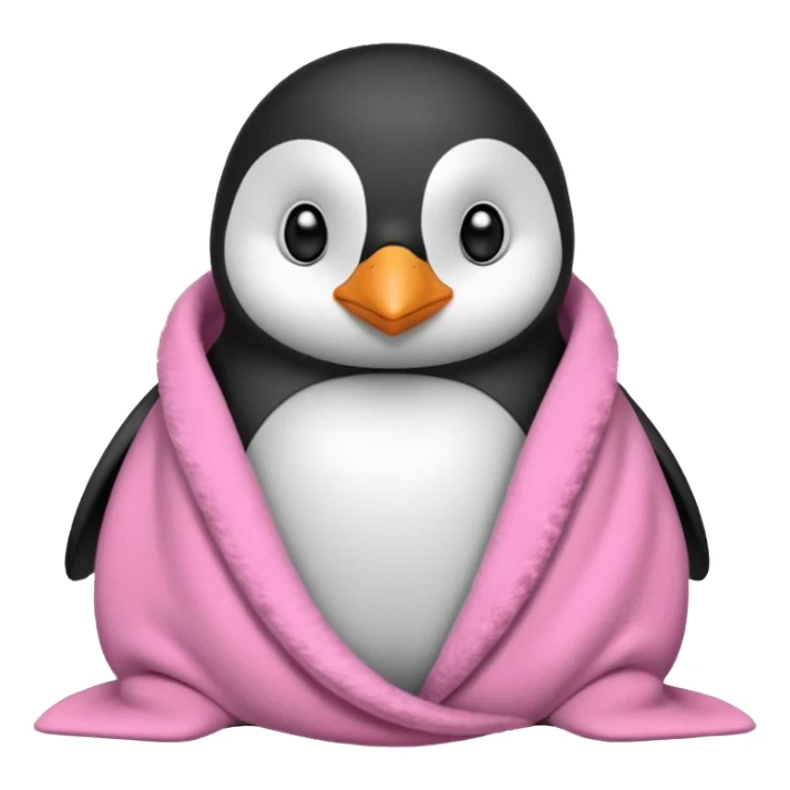 A cute penguin snuggled in a pink blanket  sticker