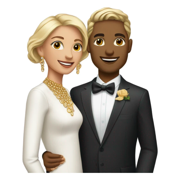 couple with jewelry and earrings sticker