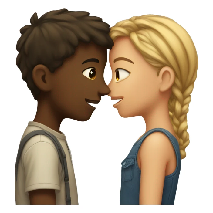 girl and boy are kissi sticker