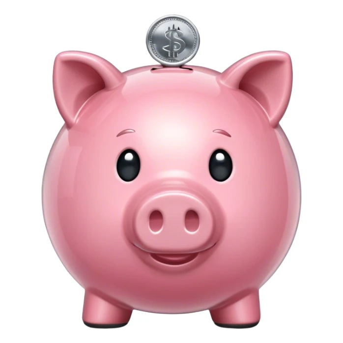 Transparent piggy bank sticker