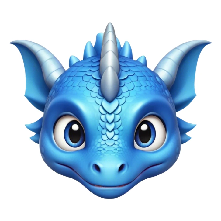cute blue baby dragon head  sticker