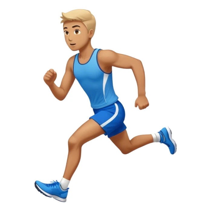 athlete with blue shorts running very fast sticker