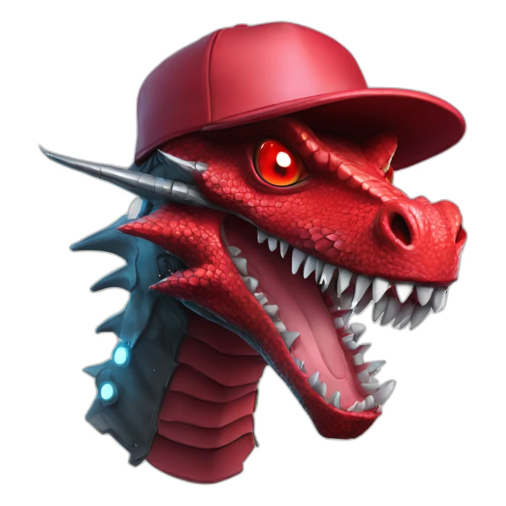 crazy-funny-cyberpunk-red-dragon-head-with-beautiful-smile-wearing-and-hat sticker
