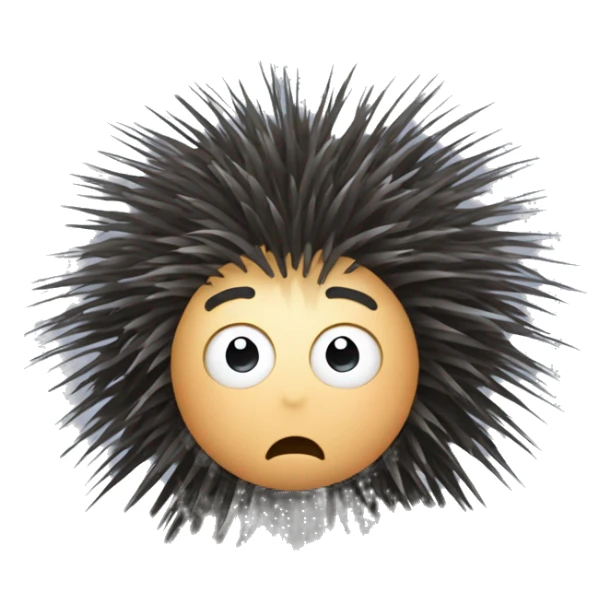 Porcupine man with star eyes looking shocked dizzy static hair sticker