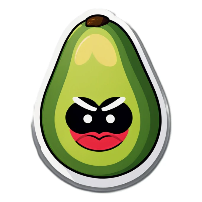 Aguacate con labios grandes y ojos  sticker