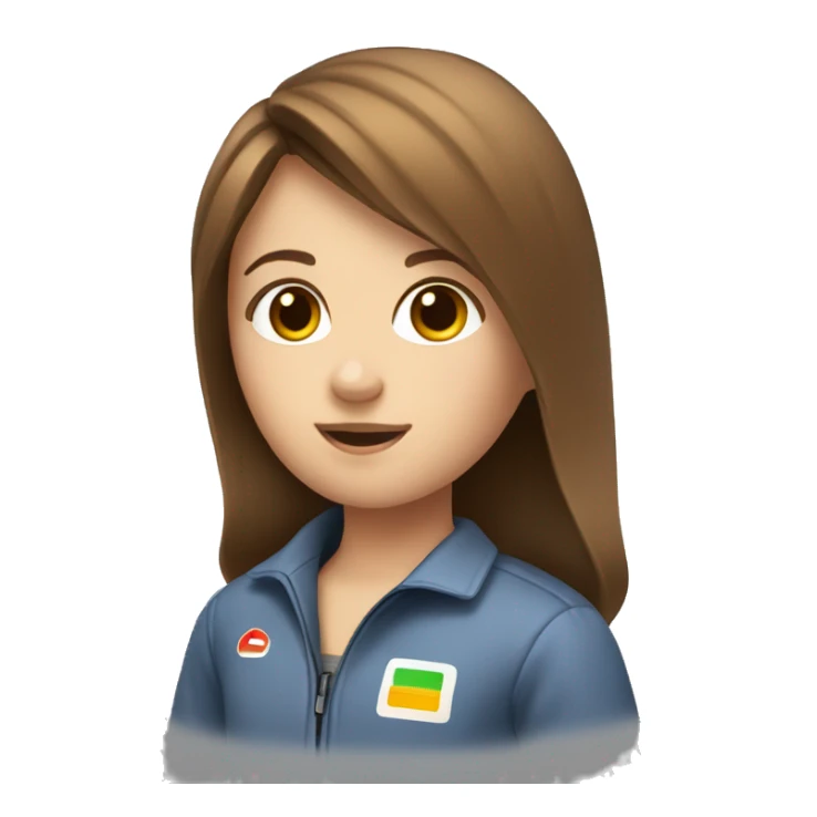 Go kart, girl with brown hair sticker