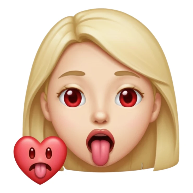 Heart eyes with tongue out and drooling  sticker
