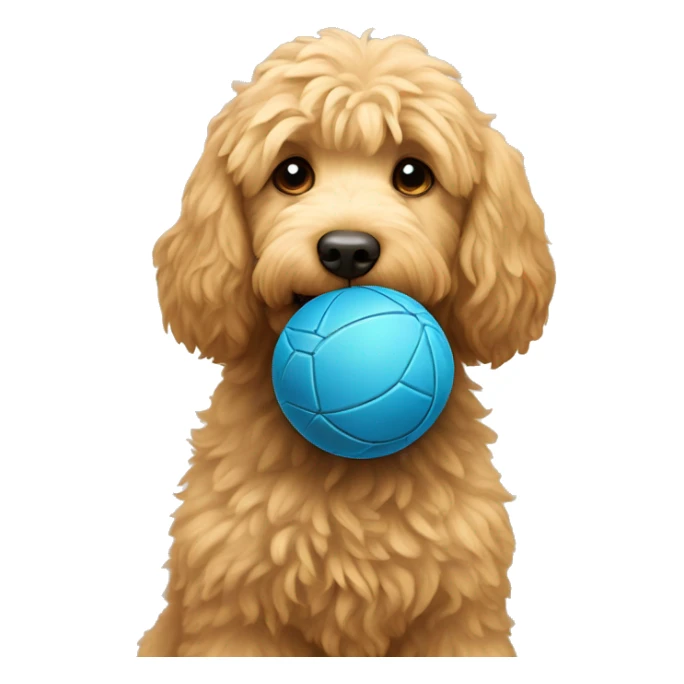 Golden doodle with ball sticker