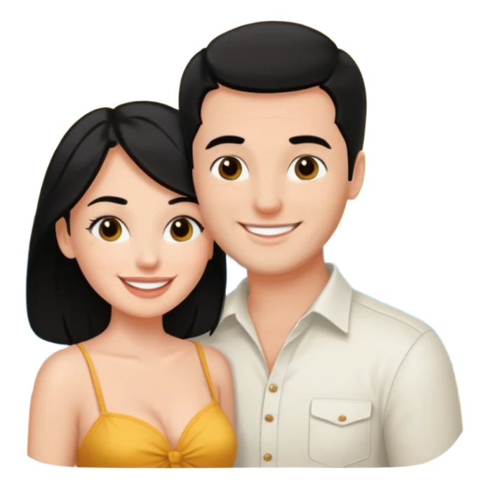 A white woman and man on their honeymoon (black hair) sticker