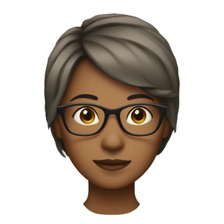 Short hair woman wearing glasses sticker