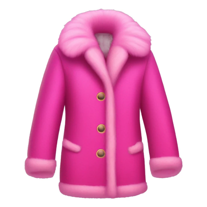 Hot pink fur coat with light pink outlines sticker