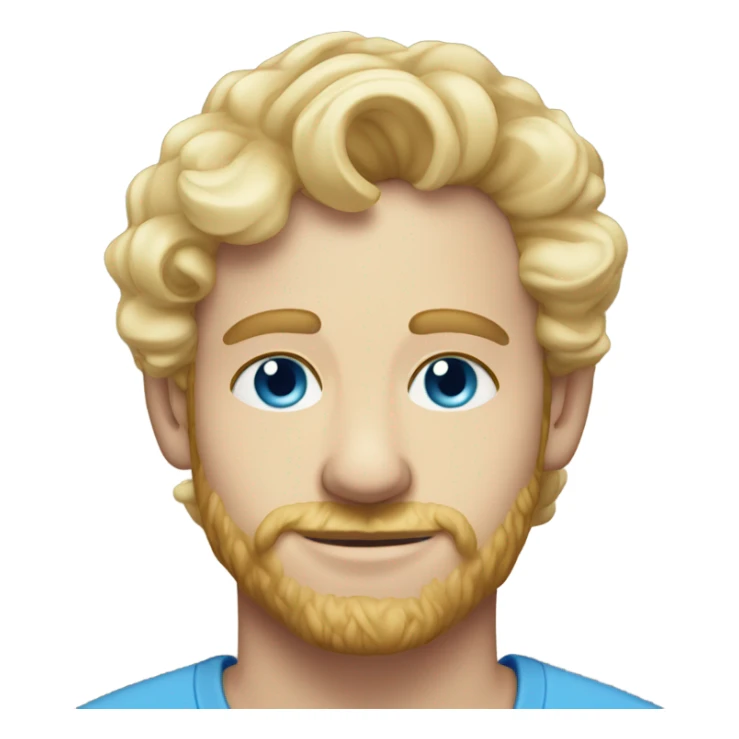 3/4 profile light curl blonde 30yo man blue eyed pale skin sticker