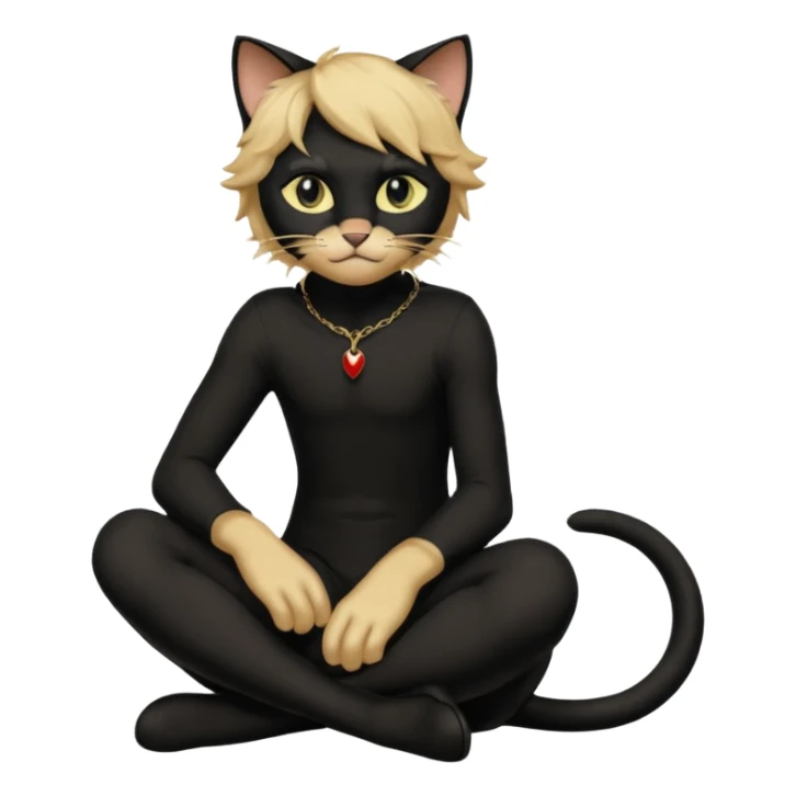 Chat noir peinture mignon assise peinture sticker