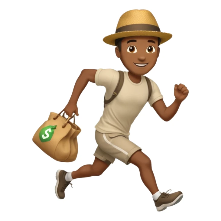 Black Man running with moneybag 💰 sticker