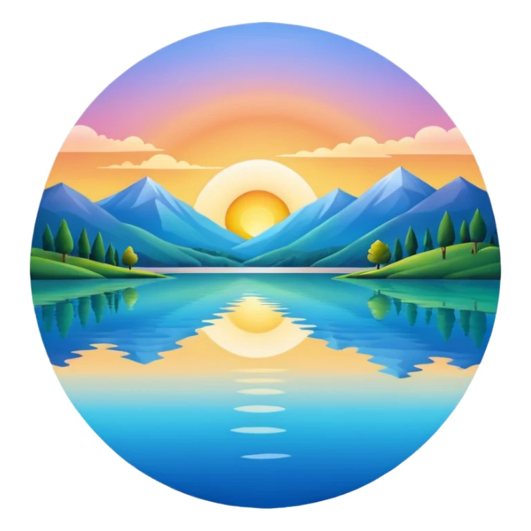 sunrise landscape with a lake sticker