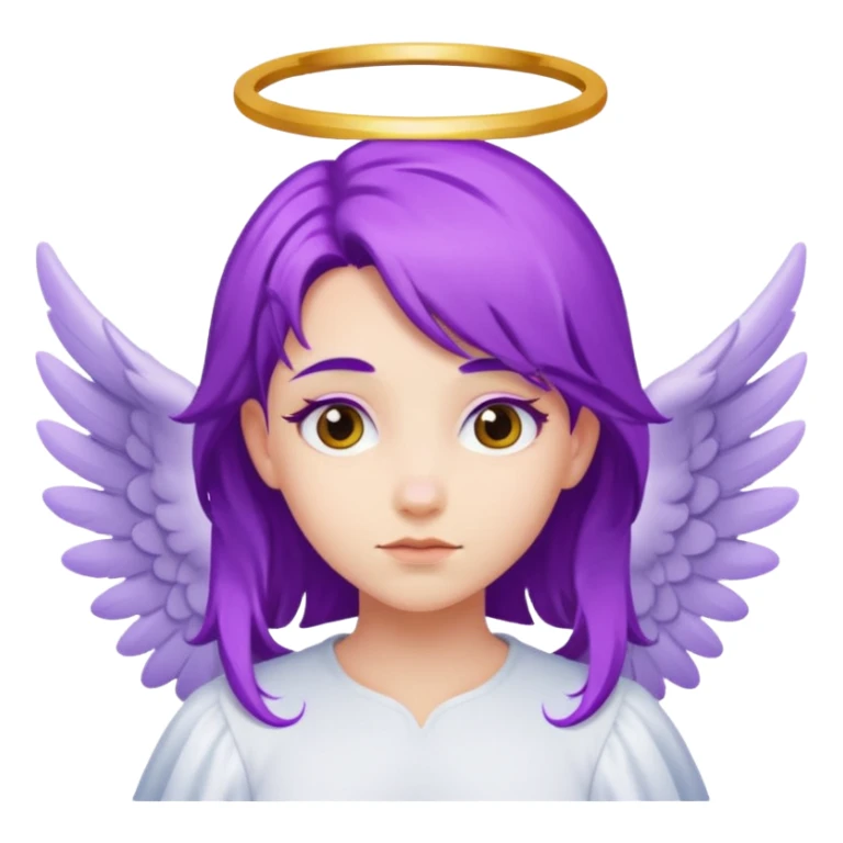 differnt angel with purple hair with wings sticker