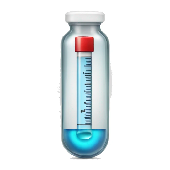 Syringe next to a vial of medicine sticker