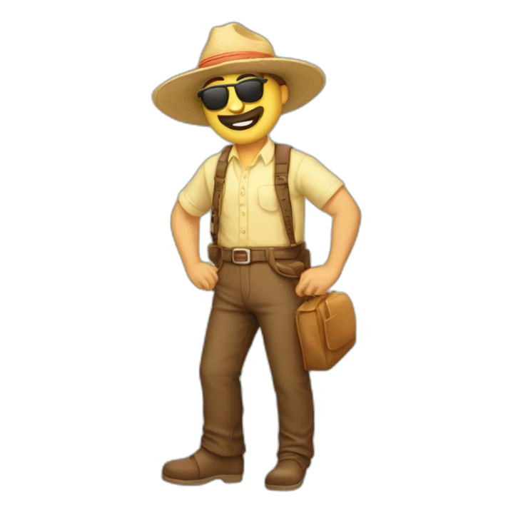 Hombre a cuatro patas tomando el sol sticker