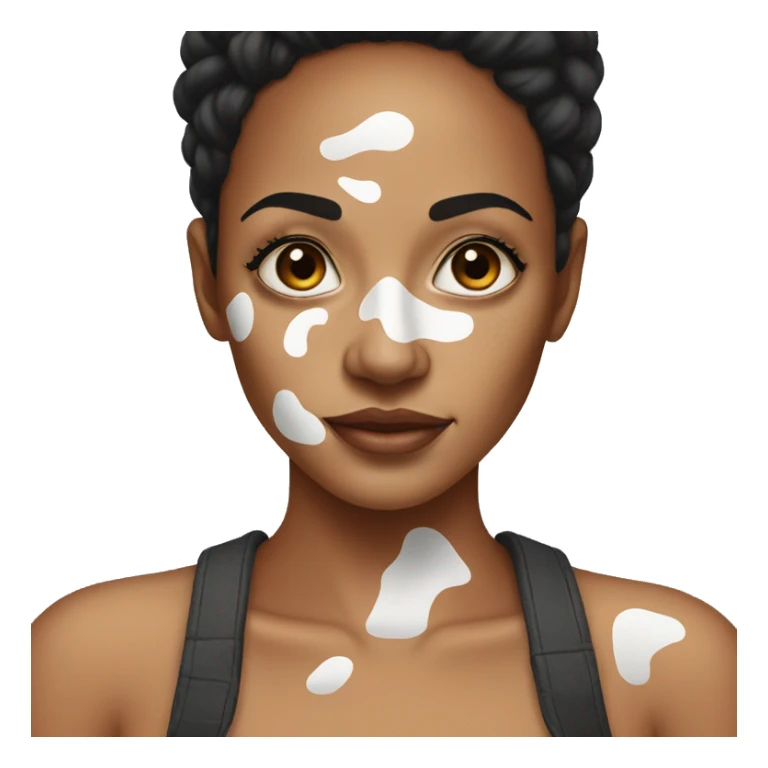 Woman with vitiligo skin condition sticker