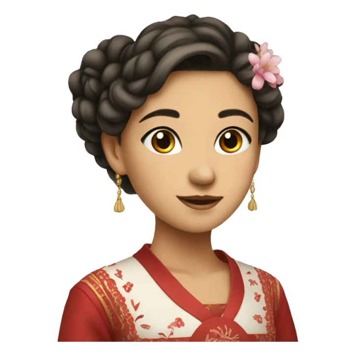 elegant girl in traditional dress sticker