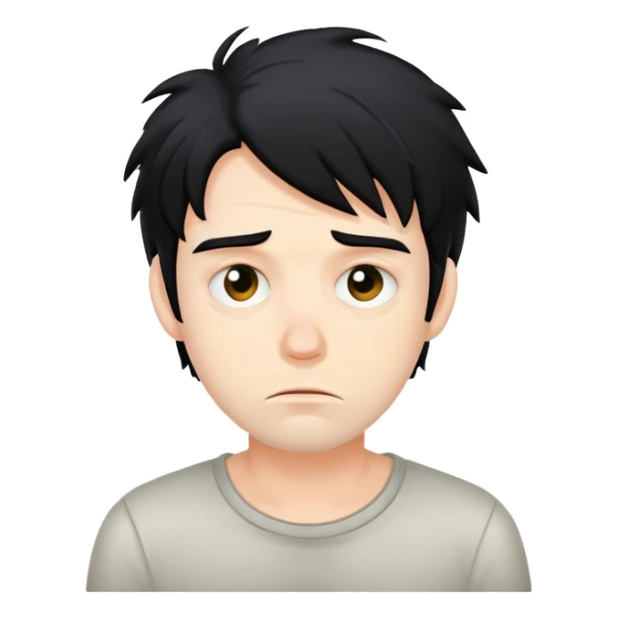 Tired man with messy black hair sticker