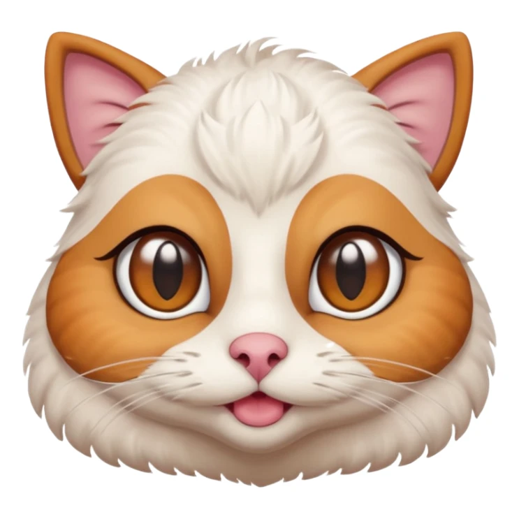 A shy but handsome turkey cat with a uni-brow batting his lashes and blushing sticker