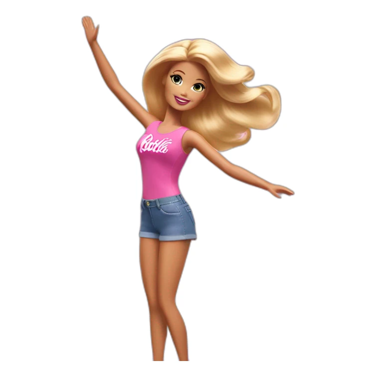 barbie doll raise raise arms and jump high sticker