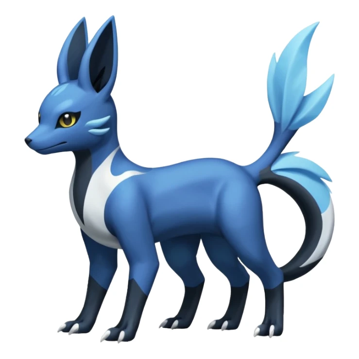 Manectric-Electrike-Lugia-Umbreon-Draco-Fakémon-hybrid-creature (full body), 4 legs sticker