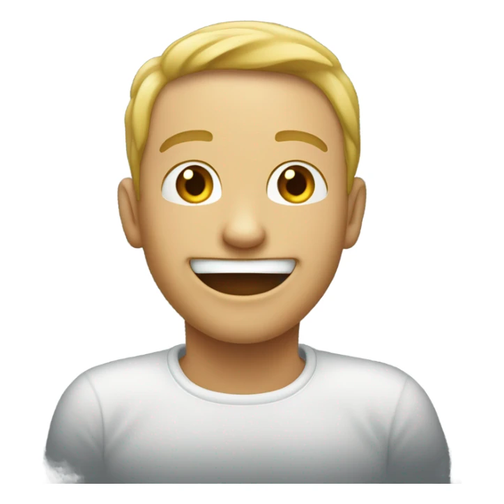 Emoji qui se mort le doigt et sourie en même temps  sticker