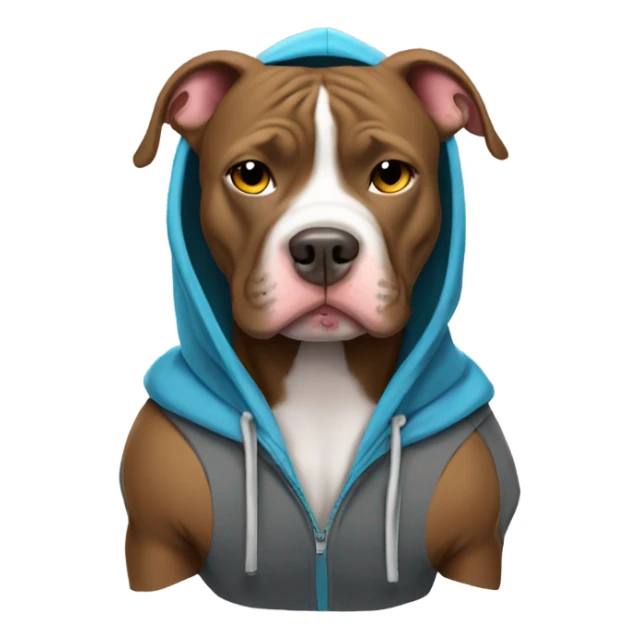 pittbull wearing a hoodie sticker