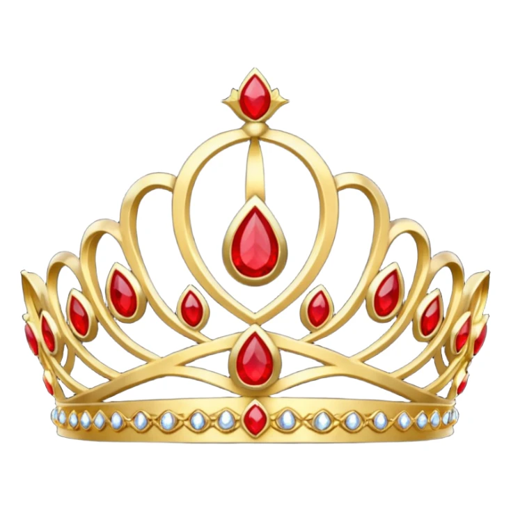 Golden tiara with red gems sticker