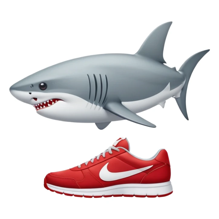 Un tiburón co tres pies y tenis Nike  sticker