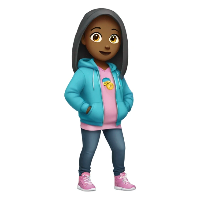 Girl wearing a hoodie sticker