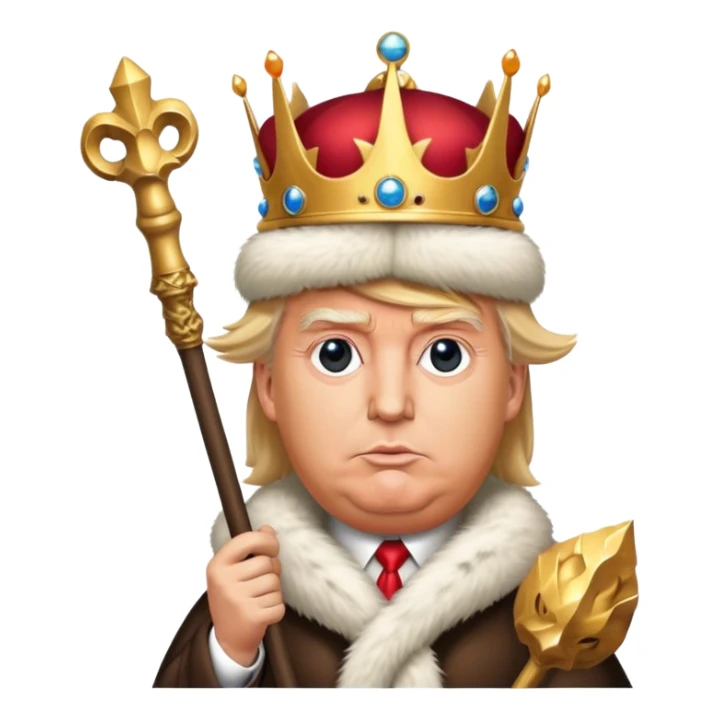 Donald Trump is a king in a fur hat, holding a staff
hyper realistic sticker