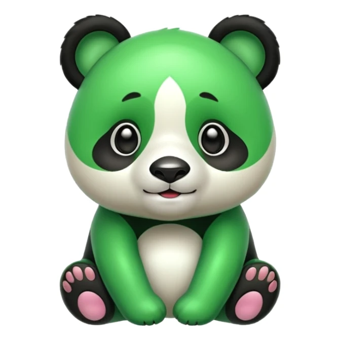 make a cute green panda emoji sticker