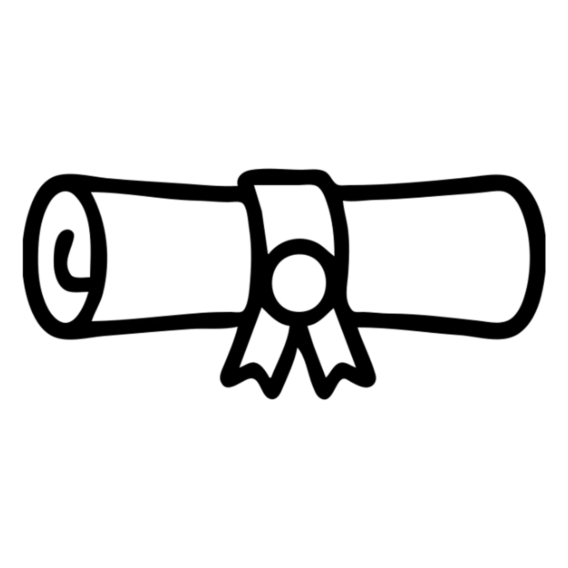 academia icon, diploma scroll, clean outline, modern icon style sticker