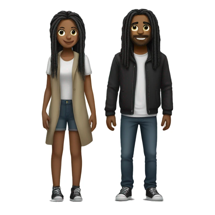 Guy with dreads with black haired girl couple  sticker