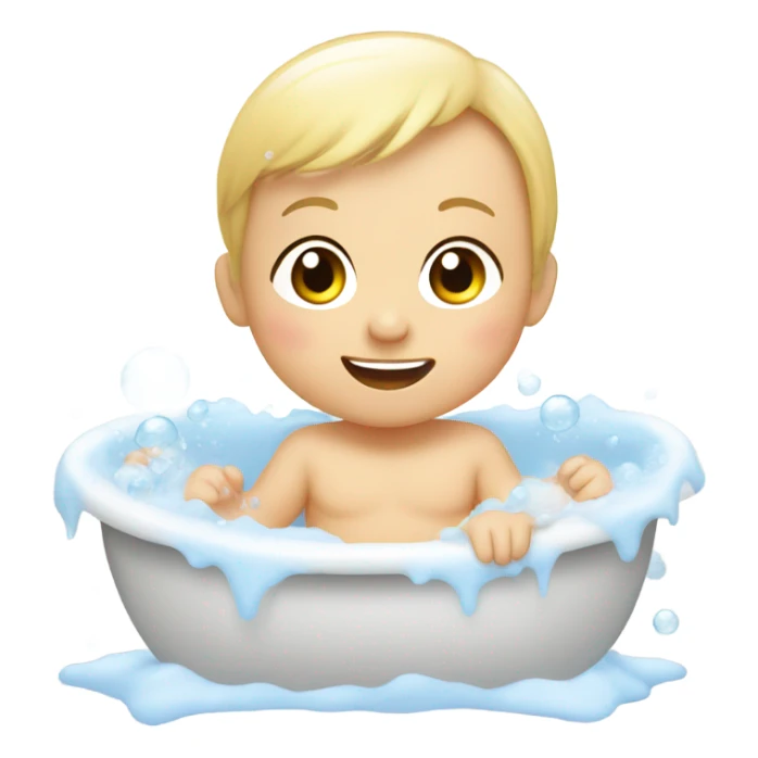 White baby in bath sticker