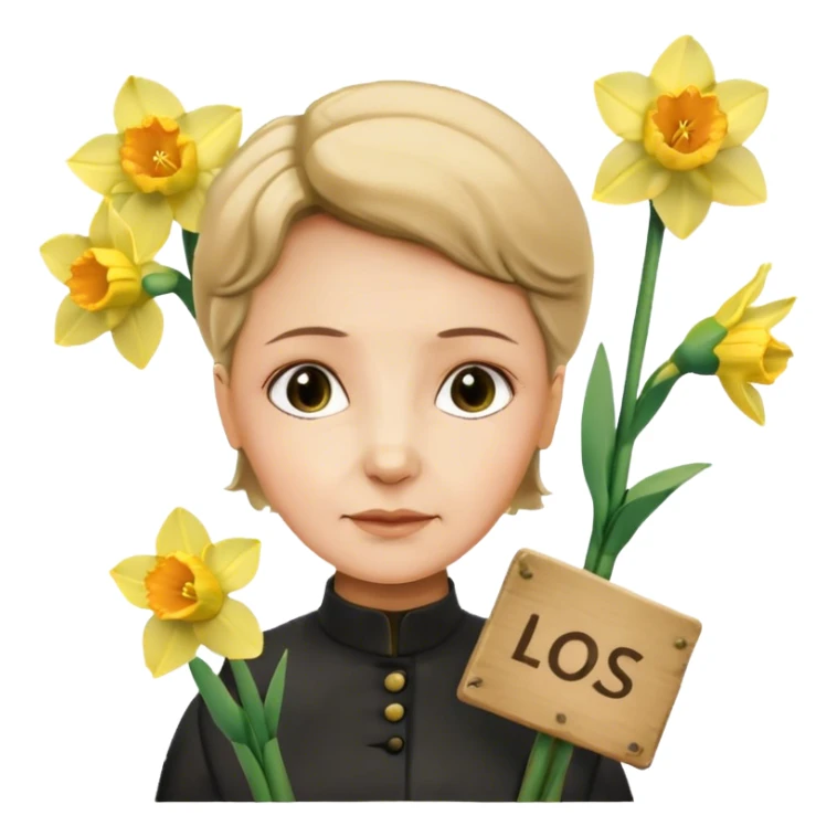 Marie curie sign with daffodils  sticker