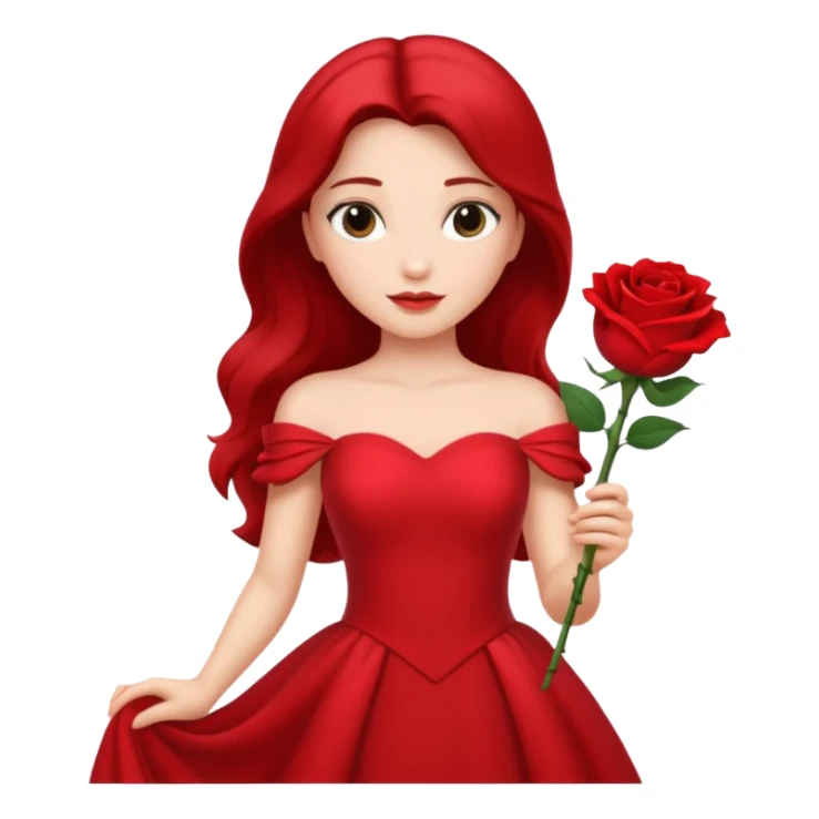 Red rose princess full body sticker