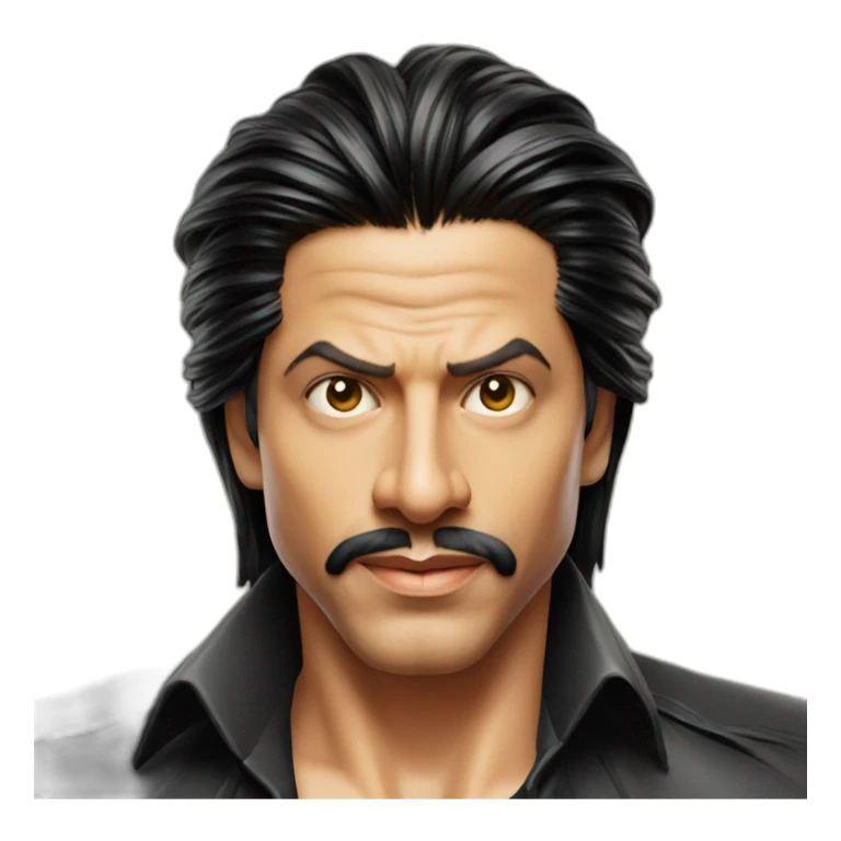 shahrukh khan long hairs tied back sticker