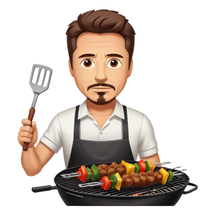 Tony Stark is grilling shashlik on the barbecue. sticker