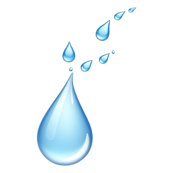 White liquid drops with tails flying to the left sticker