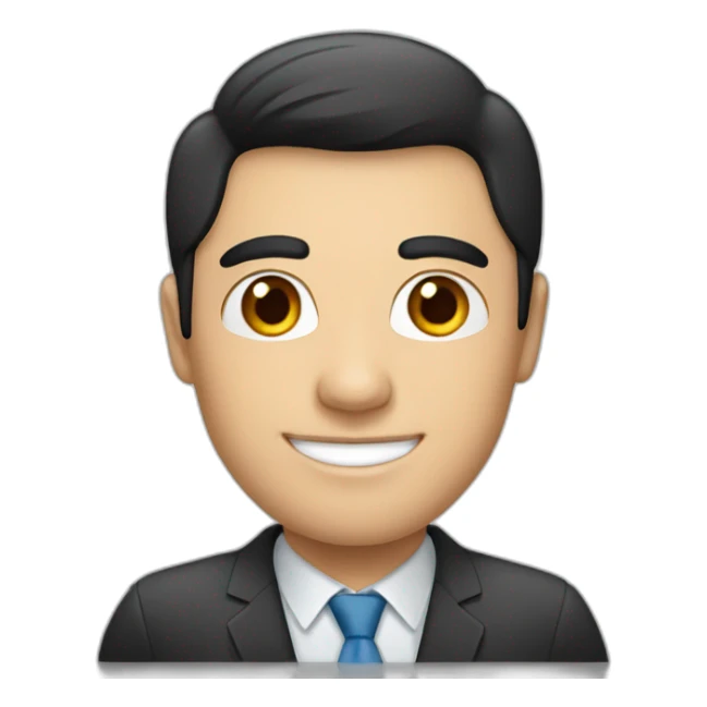Human resources, black hair, man, turkish, professional smile, without glasses sticker